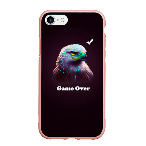 Чехол iPhone 7/8 матовый Hawk-game over / 3D-Светло-розовый – фото 1