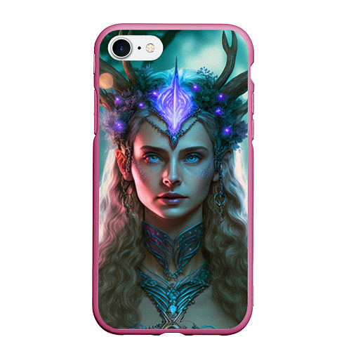 Чехол iPhone 7/8 матовый Сказочная принцесса / 3D-Малиновый – фото 1