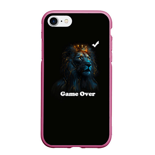 Чехол iPhone 7/8 матовый Lion-game over / 3D-Малиновый – фото 1