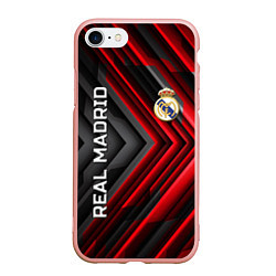 Чехол iPhone 7/8 матовый Real Madrid art, цвет: 3D-светло-розовый