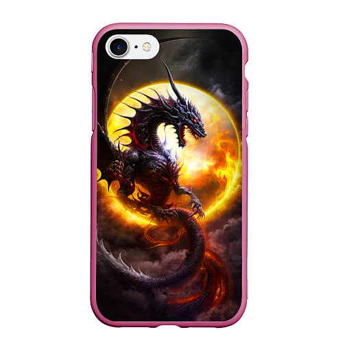 Чехол iPhone 7/8 матовый Звездный дракон / 3D-Малиновый – фото 1