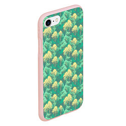 Чехол iPhone 7/8 матовый Камуфляж деревья двуцветный, цвет: 3D-светло-розовый — фото 2