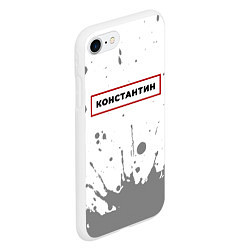 Чехол iPhone 7/8 матовый Константин - в красной рамке на светлом, цвет: 3D-белый — фото 2
