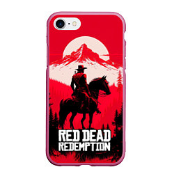 Чехол iPhone 7/8 матовый Red Dead Redemption, mountain, цвет: 3D-малиновый