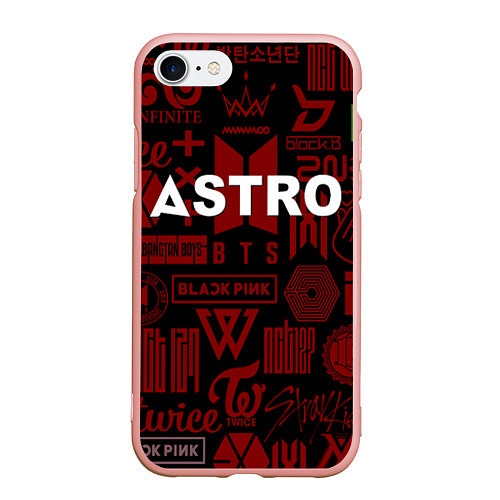 Чехол iPhone 7/8 матовый Astro k-pop pattern / 3D-Светло-розовый – фото 1