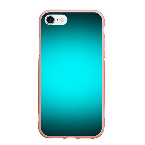 Чехол iPhone 7/8 матовый Неоновый синий градиент / 3D-Светло-розовый – фото 1