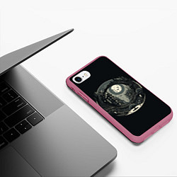 Чехол iPhone 7/8 матовый Ночная улица, цвет: 3D-малиновый — фото 2