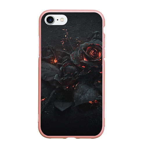 Чехол iPhone 7/8 матовый Пепельная роза горит / 3D-Светло-розовый – фото 1