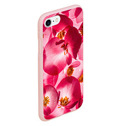 Чехол iPhone 7/8 матовый Цветы бегония текстура, цвет: 3D-светло-розовый — фото 2