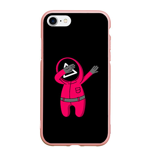 Чехол iPhone 7/8 матовый DAB игра в кальмара / 3D-Светло-розовый – фото 1