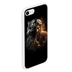 Чехол iPhone 7/8 матовый Тигр и ниндзя, цвет: 3D-белый — фото 2