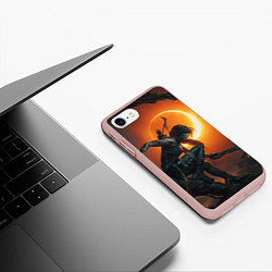 Чехол iPhone 7/8 матовый Lara Croft, цвет: 3D-светло-розовый — фото 2