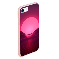 Чехол iPhone 7/8 матовый Неоновый закат, цвет: 3D-светло-розовый — фото 2