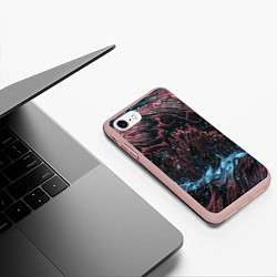 Чехол iPhone 7/8 матовый Разводы от краски, цвет: 3D-светло-розовый — фото 2
