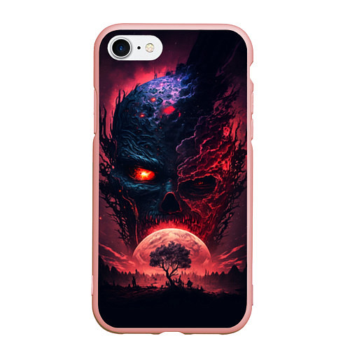 Чехол iPhone 7/8 матовый Планета демонов / 3D-Светло-розовый – фото 1