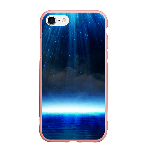 Чехол iPhone 7/8 матовый Звездопад в океане / 3D-Светло-розовый – фото 1