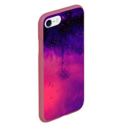 Чехол iPhone 7/8 матовый Фиолетовый космос, цвет: 3D-малиновый — фото 2