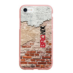 Чехол iPhone 7/8 матовый Старая кирпичная стена - Бронкс, цвет: 3D-светло-розовый