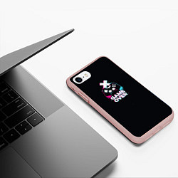 Чехол iPhone 7/8 матовый Надпись game over, цвет: 3D-светло-розовый — фото 2