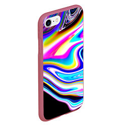 Чехол iPhone 7/8 матовый Неоновые размытые краски, цвет: 3D-малиновый — фото 2