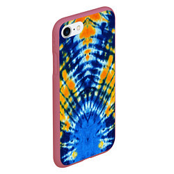 Чехол iPhone 7/8 матовый Tie dye стиль хиппи, цвет: 3D-малиновый — фото 2