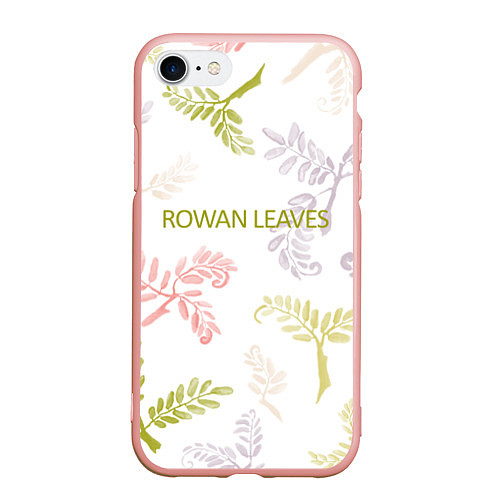 Чехол iPhone 7/8 матовый Rowan leaves / 3D-Светло-розовый – фото 1