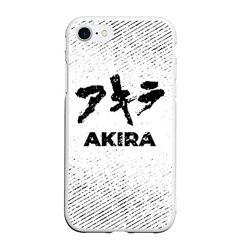 Чехол iPhone 7/8 матовый Akira с потертостями на светлом фоне / 3D-Белый – фото 1