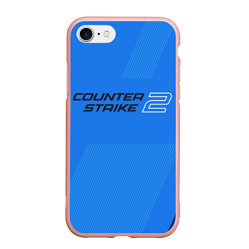 Чехол iPhone 7/8 матовый Counter Strike 2 с логотипом / 3D-Светло-розовый – фото 1