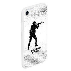Чехол iPhone 7/8 матовый Counter Strike с потертостями на светлом фоне, цвет: 3D-белый — фото 2
