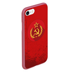 Чехол iPhone 7/8 матовый Тень СССР, цвет: 3D-малиновый — фото 2