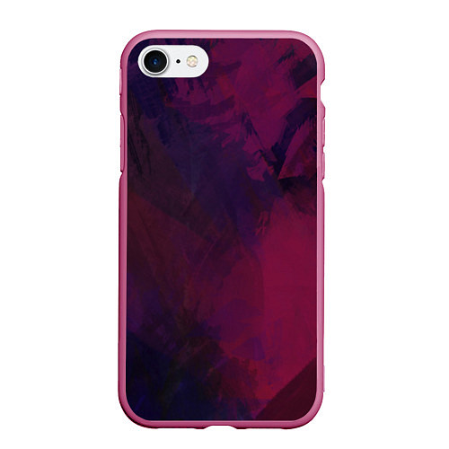 Чехол iPhone 7/8 матовый Фиолетовый мазок / 3D-Малиновый – фото 1