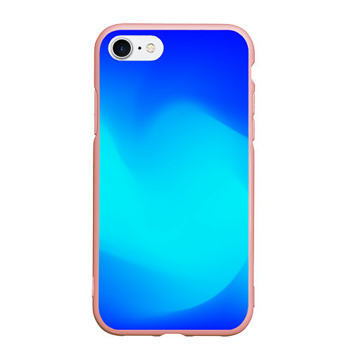 Чехол iPhone 7/8 матовый Градиент синий / 3D-Светло-розовый – фото 1