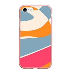 Чехол iPhone 7/8 матовый Разноцветная абстракция в стиле модерн, цвет: 3D-светло-розовый