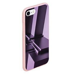Чехол iPhone 7/8 матовый Фиолетовая геометрия, цвет: 3D-светло-розовый — фото 2