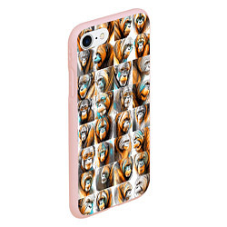 Чехол iPhone 7/8 матовый Орангутаны, цвет: 3D-светло-розовый — фото 2