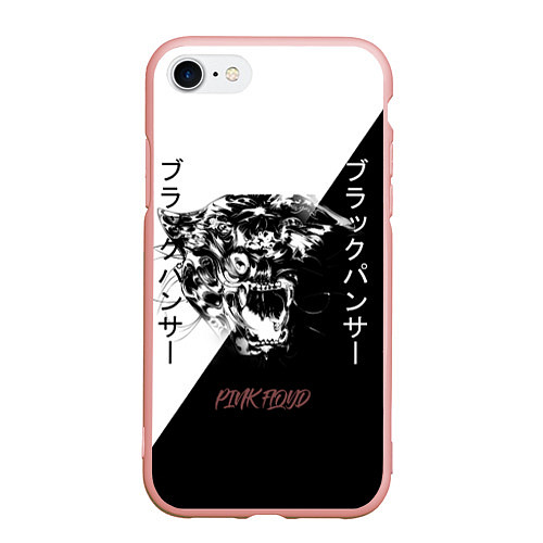 Чехол iPhone 7/8 матовый Panther black / 3D-Светло-розовый – фото 1