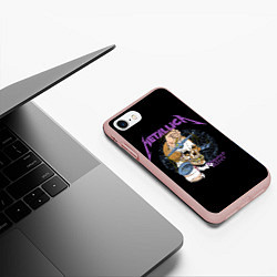 Чехол iPhone 7/8 матовый Metallica - damaged justice, цвет: 3D-светло-розовый — фото 2