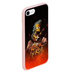 Чехол iPhone 7/8 матовый Rock n roll fire Simpsons, цвет: 3D-светло-розовый — фото 2