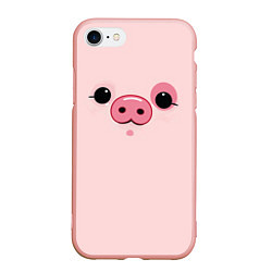 Чехол iPhone 7/8 матовый Пухля, цвет: 3D-светло-розовый