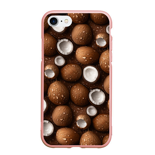 Чехол iPhone 7/8 матовый Сочная текстура из кокосов / 3D-Светло-розовый – фото 1