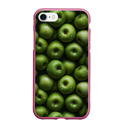 Чехол iPhone 7/8 матовый Сочная текстура из зеленых яблок, цвет: 3D-малиновый
