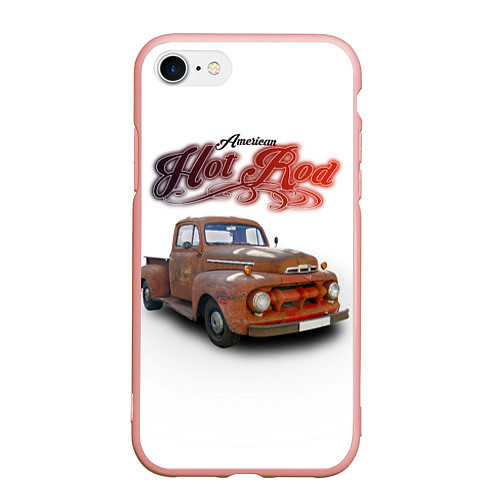 Чехол iPhone 7/8 матовый Классический хот род на базе Ford F-1 / 3D-Светло-розовый – фото 1
