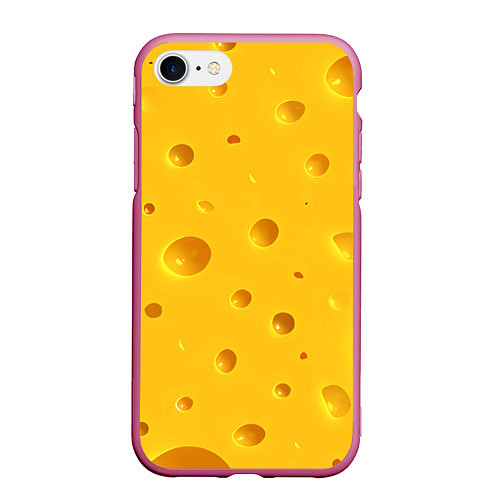 Чехол iPhone 7/8 матовый Сырная текстура / 3D-Малиновый – фото 1