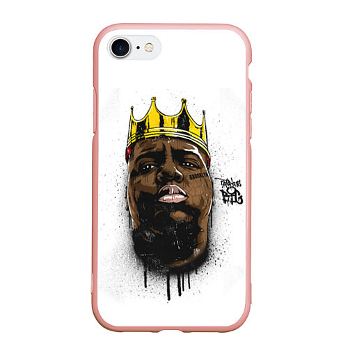 Чехол iPhone 7/8 матовый The Notorious B I G / 3D-Светло-розовый – фото 1