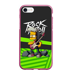 Чехол iPhone 7/8 матовый Rock music Simpsons, цвет: 3D-малиновый