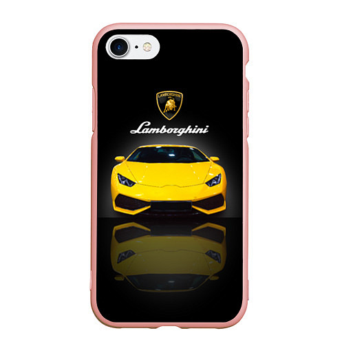 Чехол iPhone 7/8 матовый Итальянский суперкар Lamborghini Aventador / 3D-Светло-розовый – фото 1