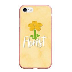 Чехол iPhone 7/8 матовый Florist with a flower, цвет: 3D-светло-розовый