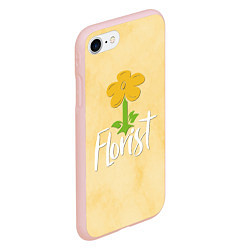 Чехол iPhone 7/8 матовый Florist with a flower, цвет: 3D-светло-розовый — фото 2