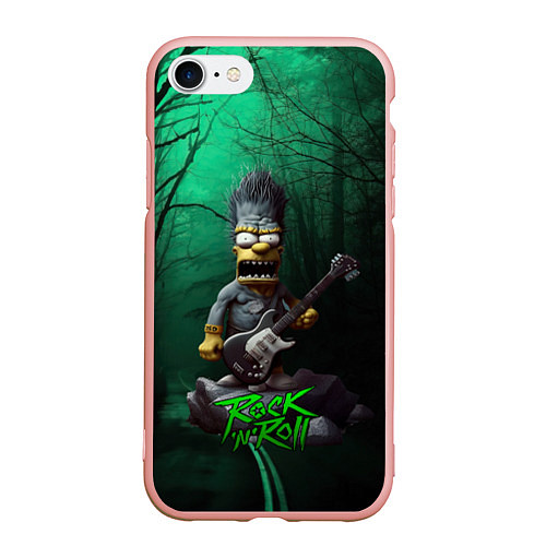 Чехол iPhone 7/8 матовый Simpsons hard rock / 3D-Светло-розовый – фото 1