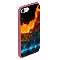 Чехол iPhone 7/8 матовый Лава и вода, цвет: 3D-малиновый — фото 2